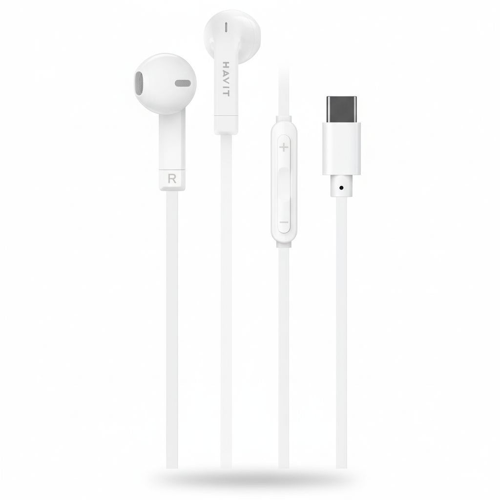 6939119077815-9 Wired Earphones White #E336C