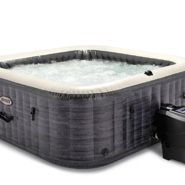 PureSpa Greystone Deluxe 4-Person Square Bubble Spa Set