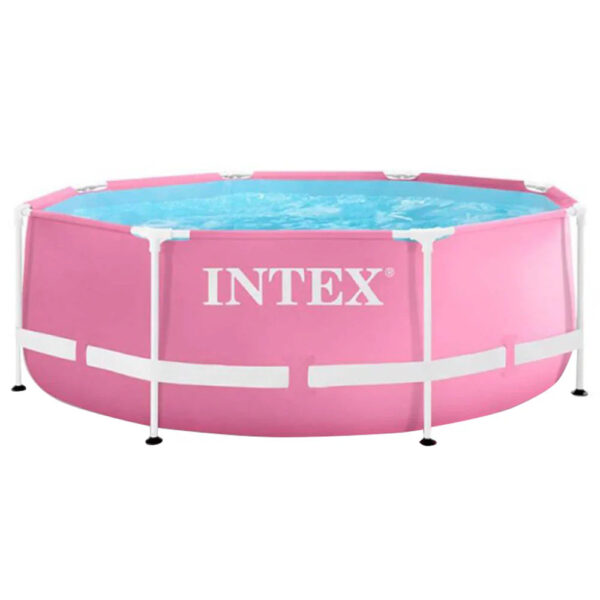 Pink Metal Frame Pool 244 X 76 Cm