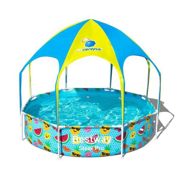 Splash In Shade Round Play Pool With Tent 2.44m x 51cm
