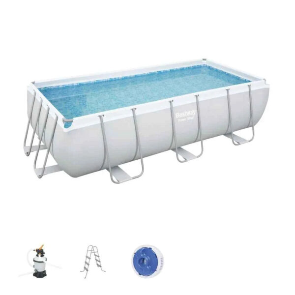Power Steel Rectangular Pool Set 4.04m x 2.01m x 1.00m