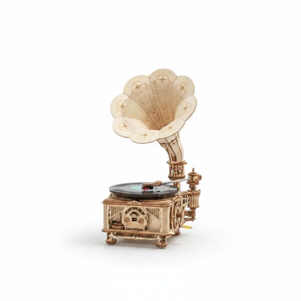 3D Wooden Puzzle - Classical gramophone (Electric & Hand rotate mode) #LKB01D