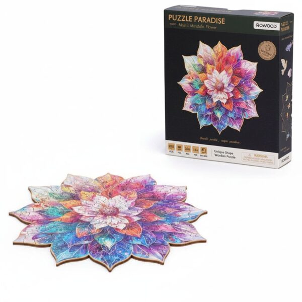 3D Wooden Puzzle - Mystic Mandala Flower 283 x 287 mm 200 pcs #TA001