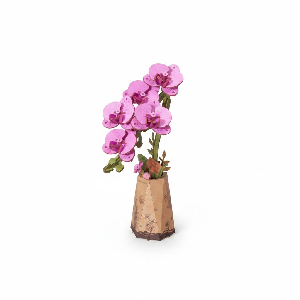 6946785124262 3D Wooden Puzzle - Purple Moth Orchid #TW091