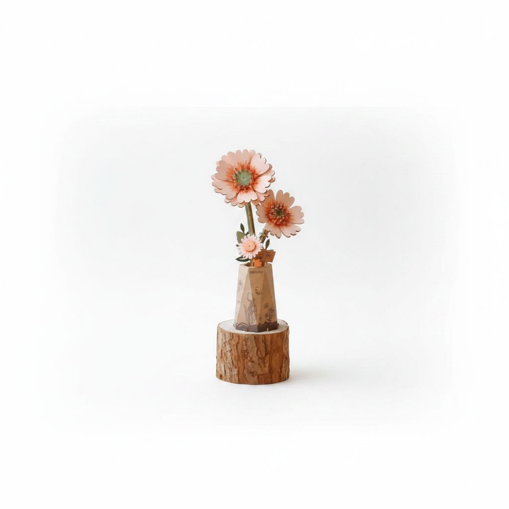 6946785125078 3D Wooden Puzzle - Light Orange Gerbera #TW111