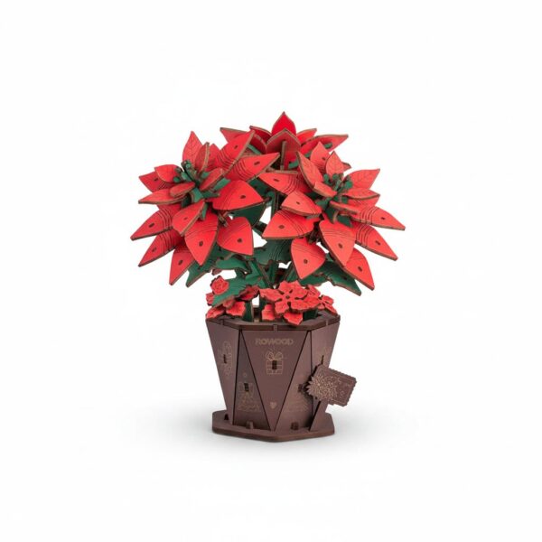 3D Wooden Puzzle - Poinsettia #TF001