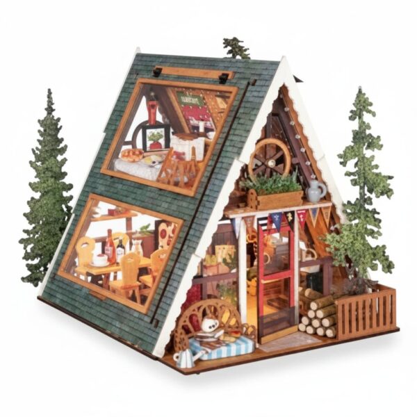DIY Miniature House Kit - A-Frame Cabin 336 pcs #DG181