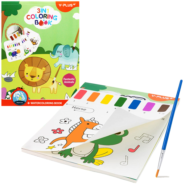 3 In 1 Fantastic Animals Water Coloring Book #Qt223302
