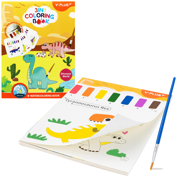 3 In 1 Dinosaur World Water Coloring Book #Qt223502