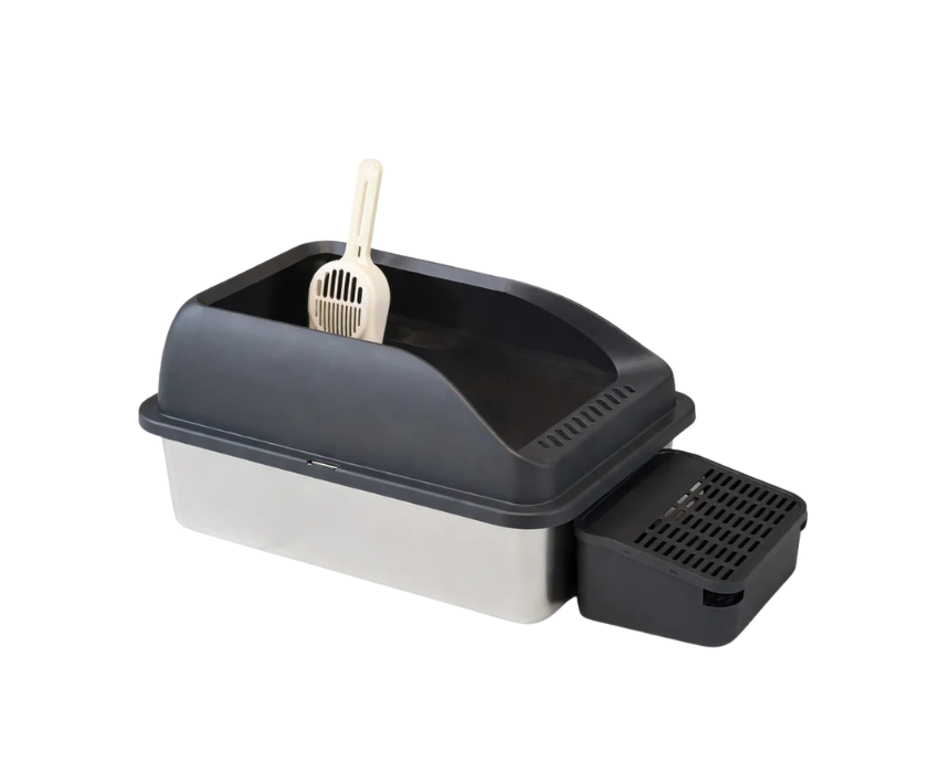 7 Semi Closed Stainless Cat Litter Box - Image 1