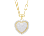 Macys Womens Gold Diamond Accent Heart Paperclip Necklace - Image 