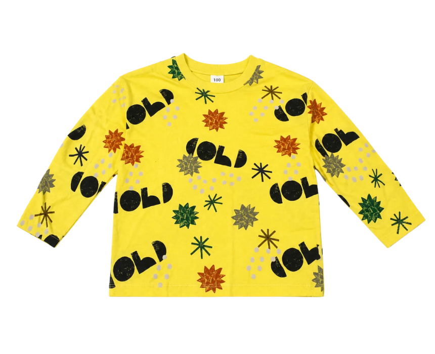 7 Zara Boys Yellow LA Bold Black Graphic Pattern Long Sleeve Blouse - Image 1