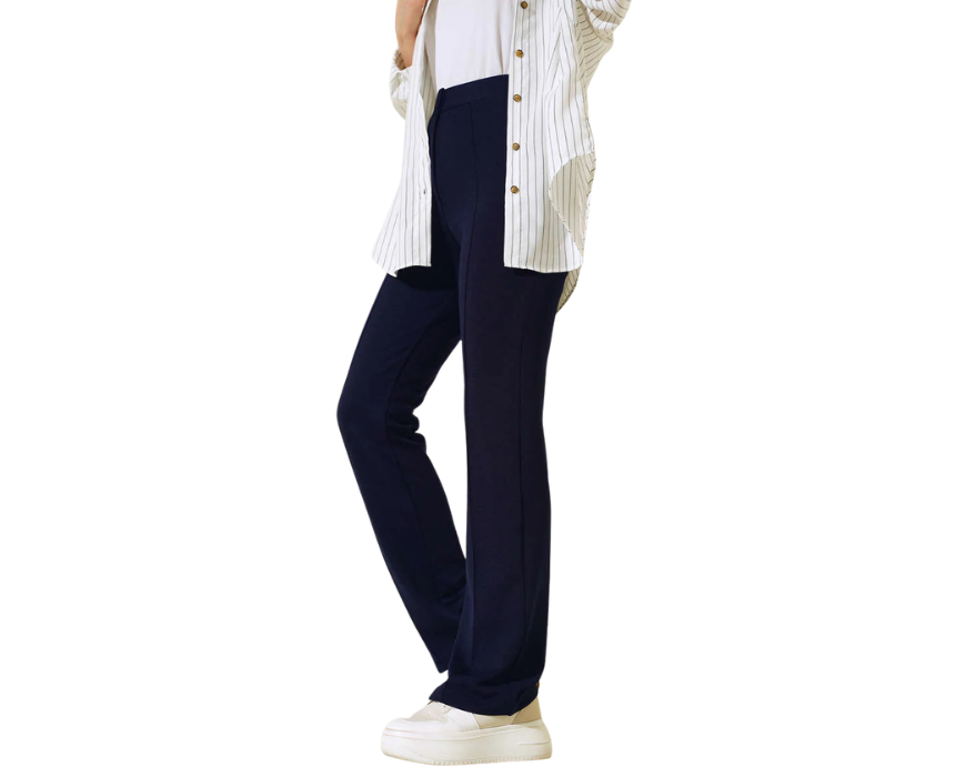 7 Navy Blue Straight Cut Pant - Image 1