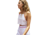 Halter Neck White Crop Top - Image 