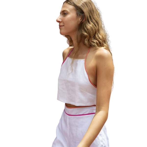 Halter Neck White Crop Top