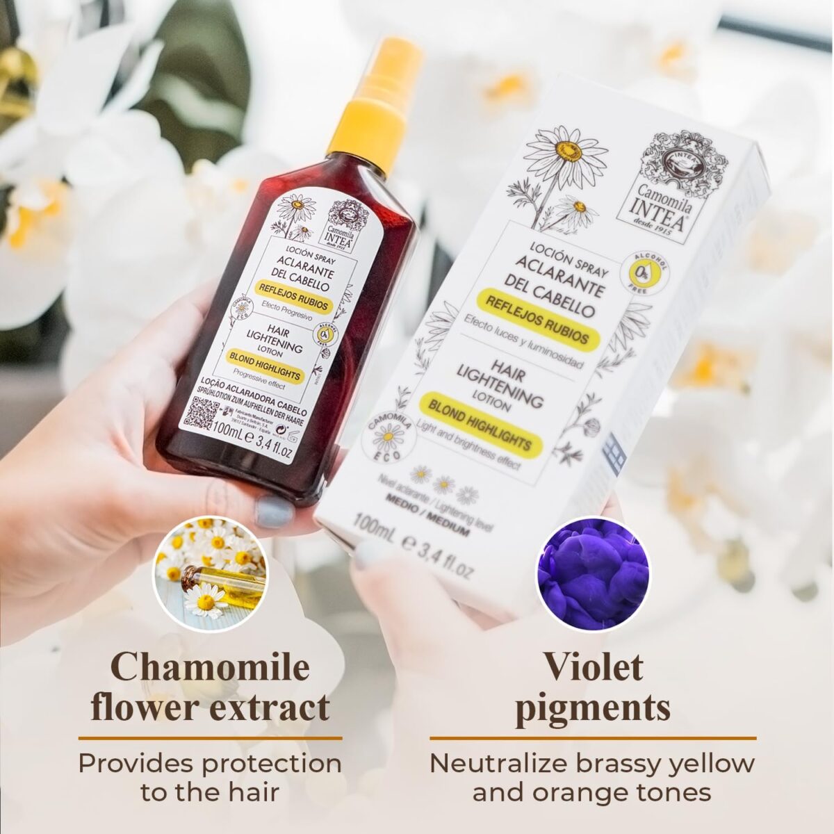 Camomila Intea Natural Blonde Hair Lightening Spray with Camomile Extract (100ml) - Image 