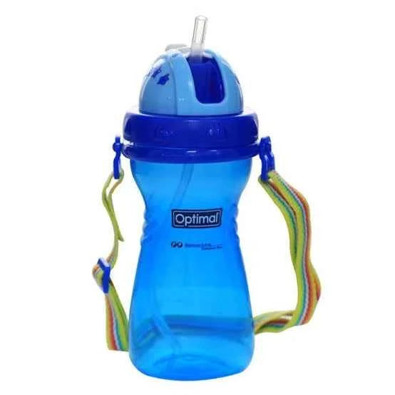 Optimal PP Wide Neck Silicone Straw Bottle 400ml - 12M+, Assorted