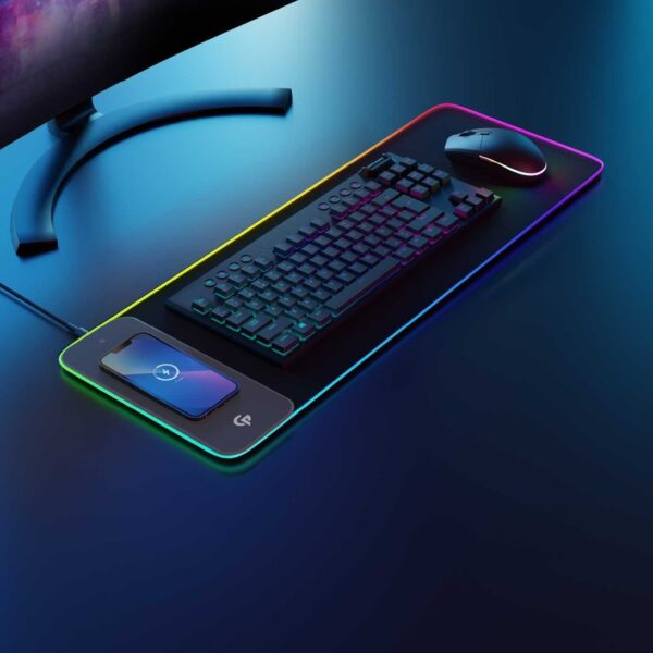 Gaming RGB MousePad with 15W Wireless Charger - Black #PDX115-BK