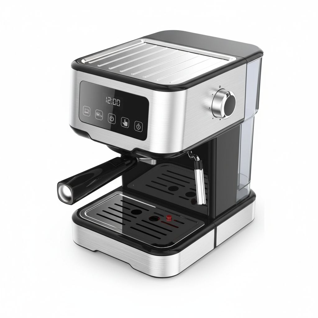 7834953557471 Digital Coffee Machine with 15 bar Pressure Pump and Capsule Filter#LP15DCMBK