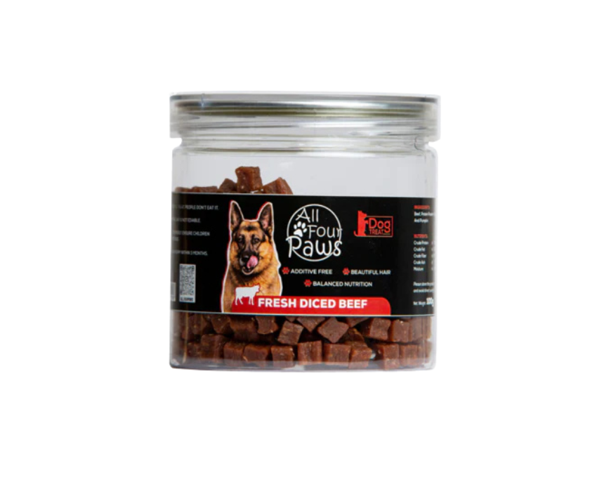 8 All Four Paws Dog Treat Fresh Diced Beef - Image 1