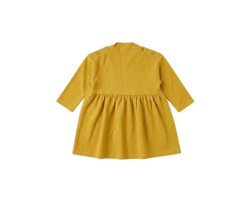 8 Zara Baby Girls Mustard Long Sleeves Dress - Image 1