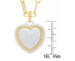 Macys Womens Gold Diamond Accent Heart Paperclip Necklace - Image 