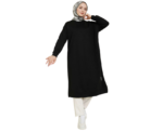 Wide Fit Black Long Basic Tunic - Image 