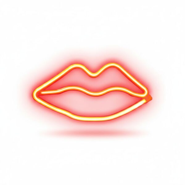 LED Neon Kiss Light, Decorative USB Lamp #LUNEONKISS
