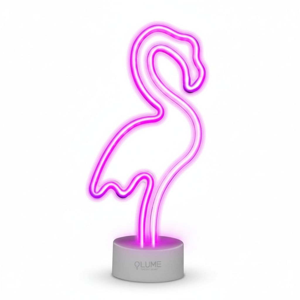 8018417516443-2 LED Neon Flame Light, Decorative USB Lamp #LUNEONFLAM