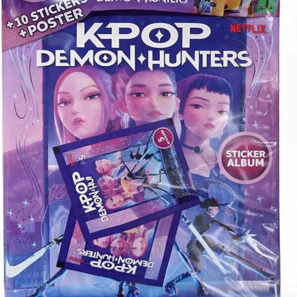 K-Pop Demon Hunters Starter Pack – Sticker Album + 2 Figure Bags