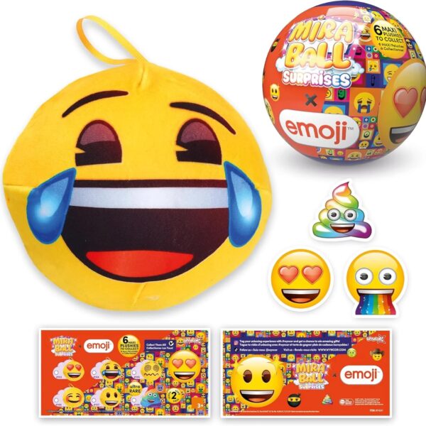 MiraBall Surprises Emoji Toy Blind Capsule with Expandable Memory Foam Plush and Stickers