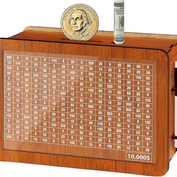 Wooden Money Saver with pen 10000