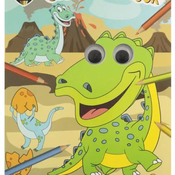 Colouring Book Wobble Eyes Dino 20Sh 27x 19.5 Cm #150113