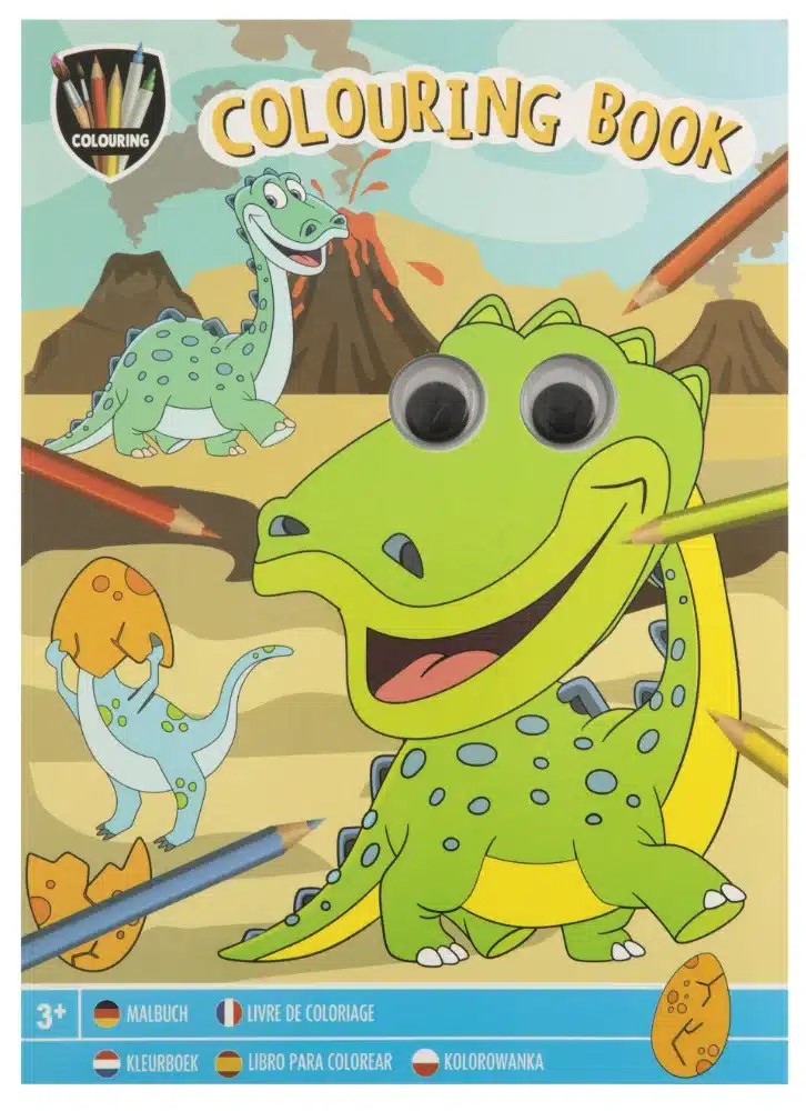 8715427113845-1 Colouring Book Wobble Eyes Dino 20Sh 27x 19.5 Cm #150113