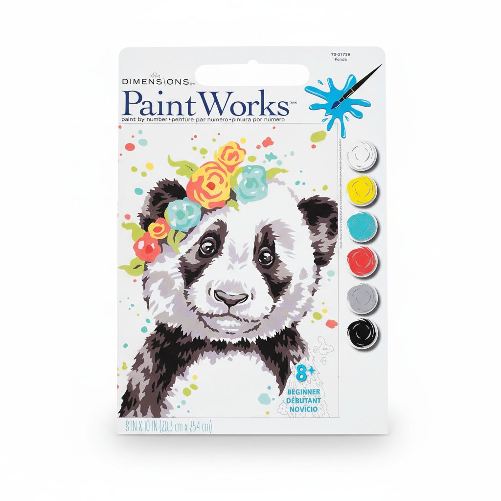 8715427141879 Paint By Number Canvas Panda 29.7x19.5Cm #150134