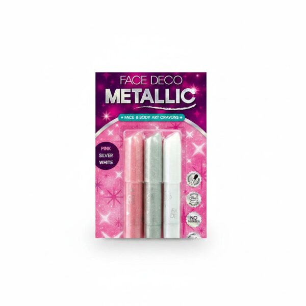 Face Deco Metallic 3 Colors (Pk+Si+Wh)Blister Card #Fdm10B3-P