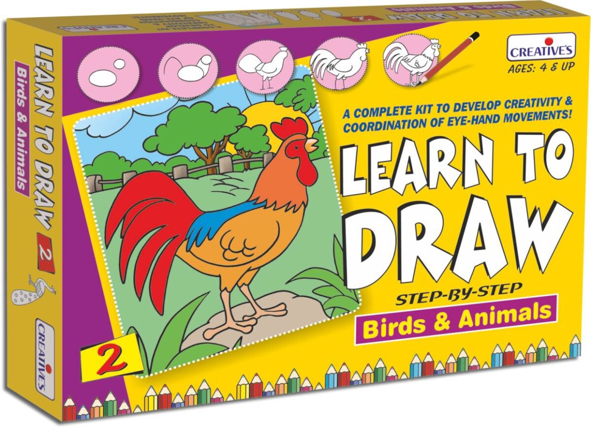 8901870006340 Learn To Draw-Birds & Animals 12Pcs #1039