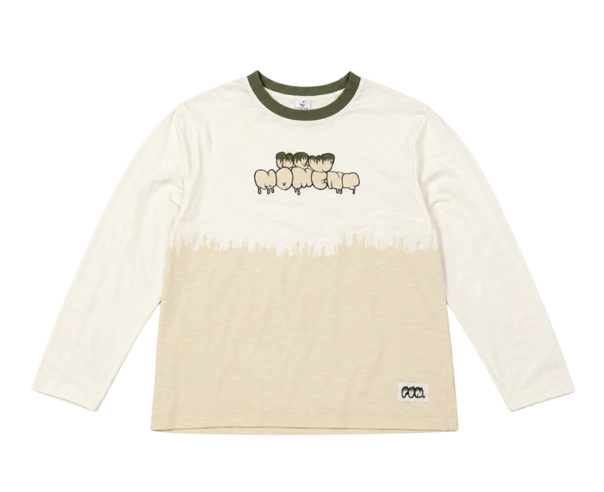 9 Zara Boys Off White Green Long Sleeve Blouse - Image 1