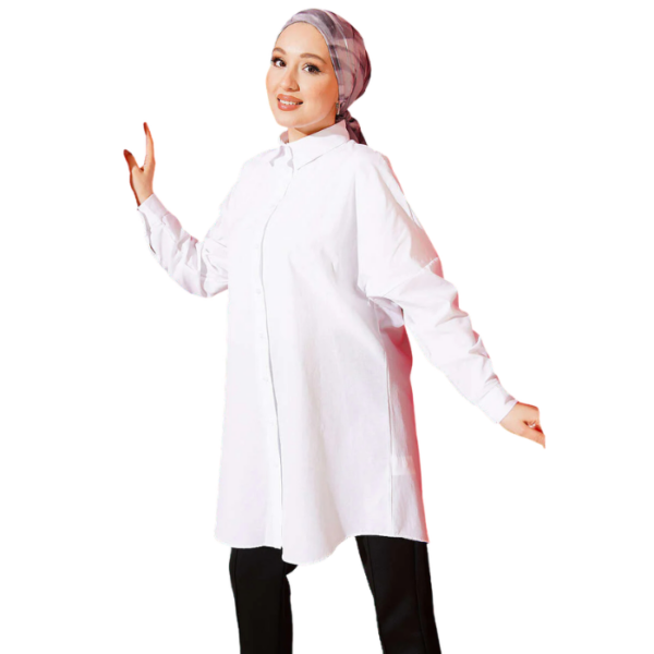 White Oversized Plain Shirt
