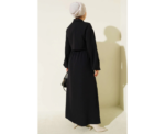 Black Shirt Collar Vest With Sleeveless Dress - Image 