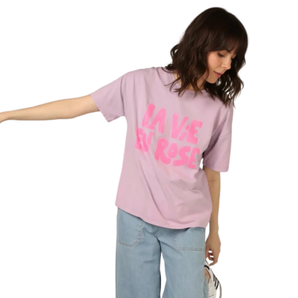 La Vie En Rose Purple Graphic Tee