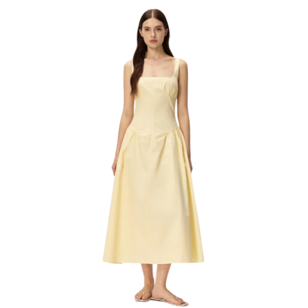 Pale Yellow Midi Dress