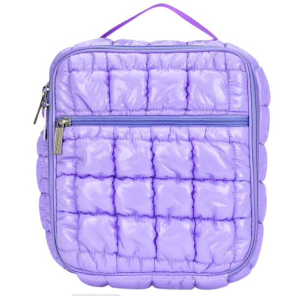 Lavender Shiny Puffer Lunch Tote