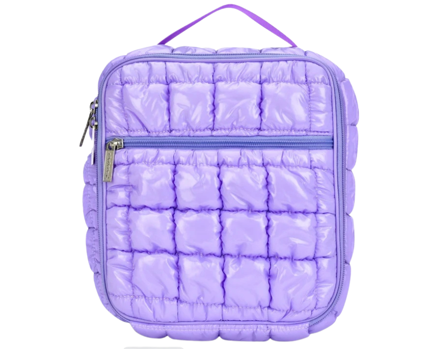 9 Lavender Shiny Puffer Lunch Tote - Image 1