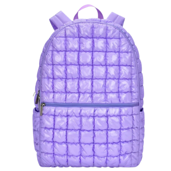 Lavender Shiny Puffer Backpack