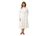 Long White Dress With Embroidery On The Bottom - Image 