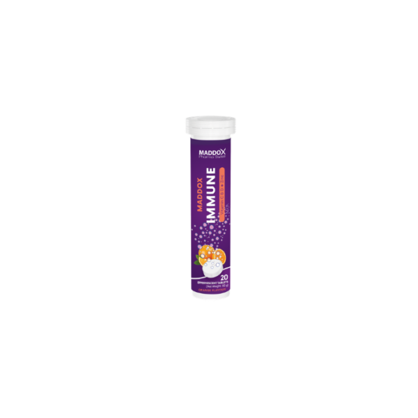Maddox Immune Effervescent Tablets Vitamin C D & Zinc Orange Flavor 20 Tablets