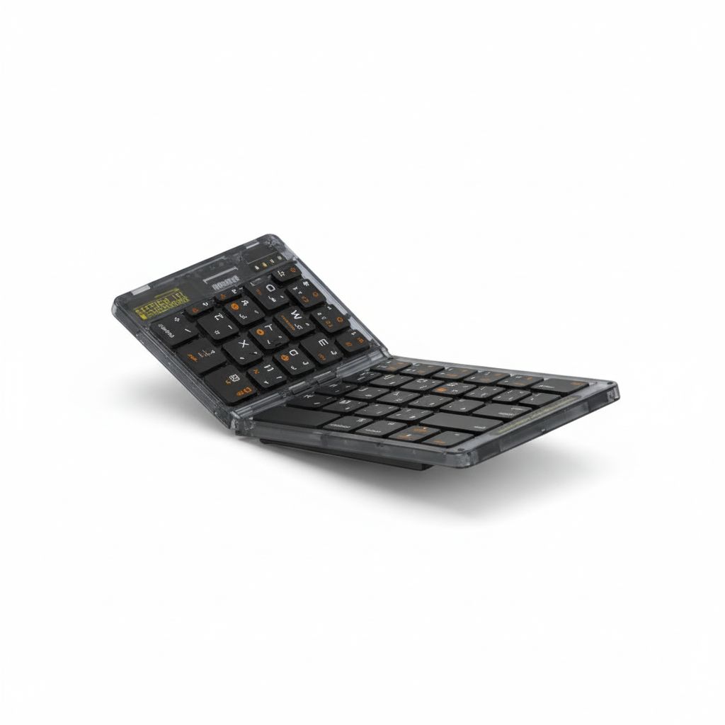 9904781071512-2 Transparent Bluetooth Folding Keyboard - Black | Gaming Keyboard#PDETK03BK
