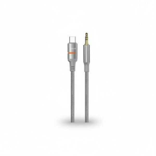 USB2.0 Lightning to 3.5mm Braided Audio Cable 1.2M - Grey #PDCBL0029GYL