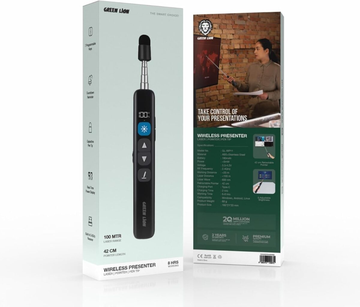 990478125872 Wireless Presenter With Retractable Pointer - Black #GNWSPRWRPBK